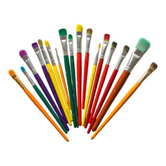 Mixed Set of Bright Colored Pencils Fanned Out for Artistic Expression