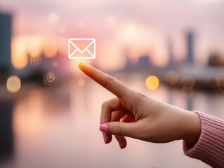 Digital Spring Communication Trends National Email Day Interactive Experience with Blush Pink Minimalist Design for Modern Professional Networking and Global Connection