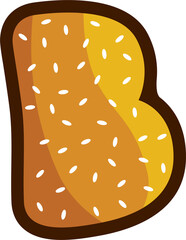 Burger Bread Letters illustration font, PNG file