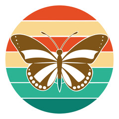 Butterfly Love Silhouette SVG – Retro Vintage Style Vector Design

