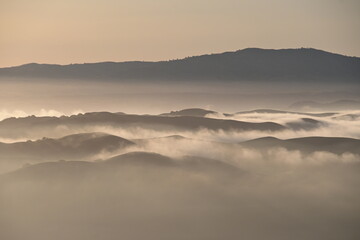 fog over the mountains