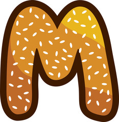 Burger Bread Letters illustration font, PNG file