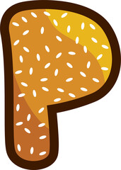 Burger Bread Letters illustration font, PNG file