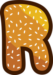 Burger Bread Letters illustration font, PNG file