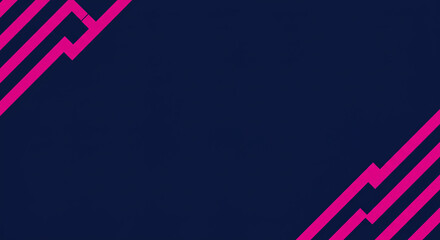 Dark blue background with diagonal stripes of dark navy and hot pink in a simple flat design. Generative AI.