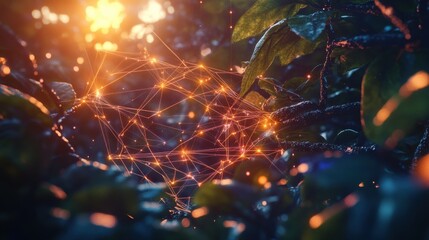 Innovative blockchain technology visualizes interconnected networks of digital assets in a vibrant and dynamic environment