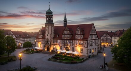 Fototapeta premium Historic German Building at Dusk