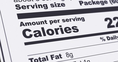 Nutrition Facts Label with protein content line highlighted, information of albumin content in product, footage
