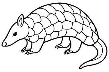 Minimalist Pangolin Line Art Vector