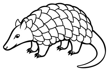 Minimalist Pangolin Line Art Vector