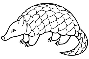 Minimalist Pangolin Line Art Vector