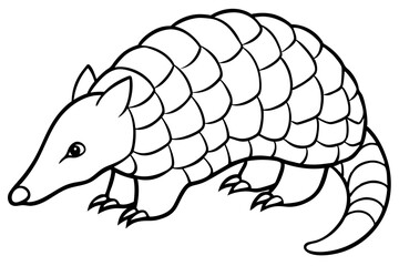 Minimalist Pangolin Line Art Vector