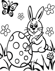 Easter dinosaur coloring page. ready to print on standard 8.5x11 inch paper
