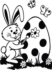 Easter dinosaur coloring page. ready to print on standard 8.5x11 inch paper
