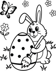 Easter dinosaur coloring page. ready to print on standard 8.5x11 inch paper
