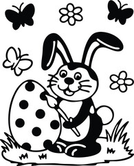 Easter dinosaur coloring page. ready to print on standard 8.5x11 inch paper
