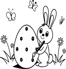 Easter dinosaur coloring page. ready to print on standard 8.5x11 inch paper
