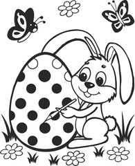 Easter dinosaur coloring page. ready to print on standard 8.5x11 inch paper
