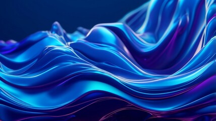 Fototapeta premium Vibrant Blue Abstract Background with Flowing Waves and Light Effects for Business Designs.