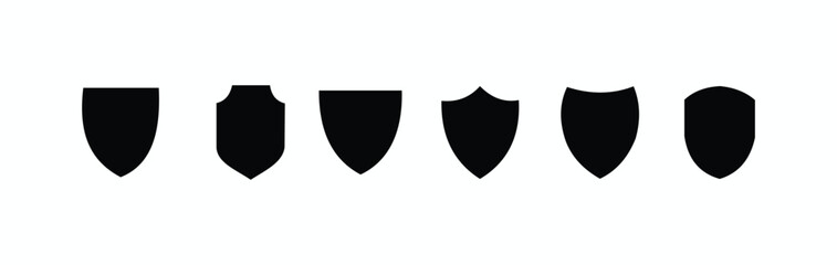 Shield and Emblem Shape Collections. Protect shield security icons. Shield badge quality symbol.
