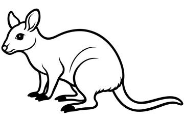 Minimalist Pademelon Line Drawing