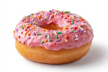 Donut with Pink Frosting and Sprinkles