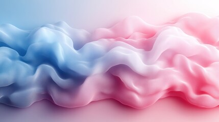 Obraz premium Abstract fluid waves, pastel colors, gradient background, 3D rendering