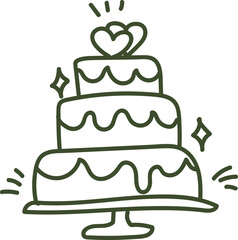 Wedding Cake Vector Icon Stock Illustration