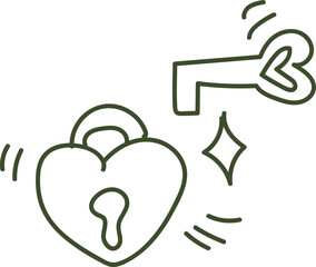 Heart Lock Vector Icon Stock Illustration