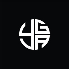 YGA logo YGA icon YGAvector YGA monogram YGAletter YGAminimalist YGA Circle YGAflat Unique modern flat abstract logo design.