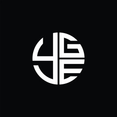 YGE logo YGE icon YGEvector YGE monogram YGEletter YGEminimalist YGE Circle YGEflat Unique modern flat abstract logo design.