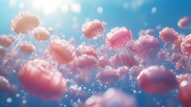 Discover jellyfish beauty exploring vibrant marine life underwater image