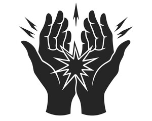 Hands Pain silhouette vector illustration