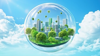 Eco-friendly city in a bubble