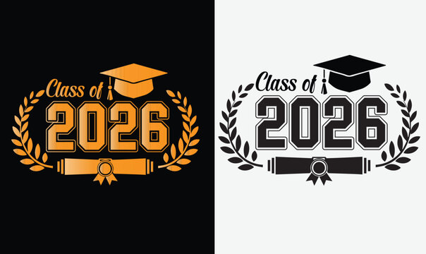 Class of 2026 graduate t-shirt design, high school or college graduate event or party t-shirt Design, Graduation T-Shirt Design. - Powered by Adobe
