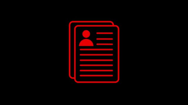 Red Death certificate icon isolated on blue background. 4K Video motion graphic animation