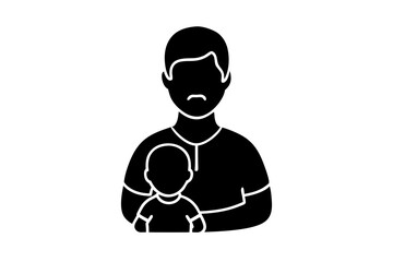 Father and Baby icon  silhouette vector illustration