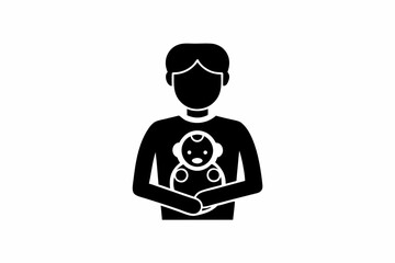 Father and Baby icon  silhouette vector illustration