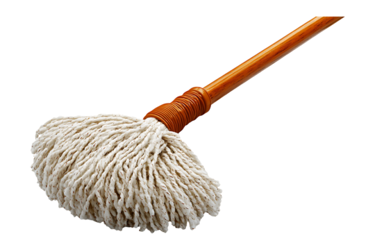 Cleaning tools mop mopping isolated on transparent background
