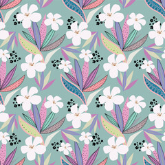 textile design with small flower pattern image
