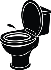 Toilet with motion sensing lid and bidet silhouette.