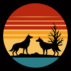 wolf howling at the moon