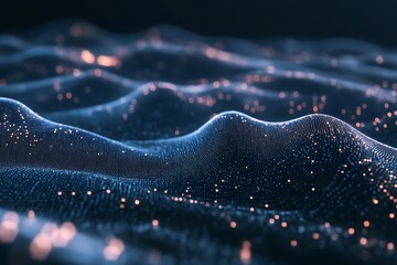 Futuristic digital light wave background with blue technology theme