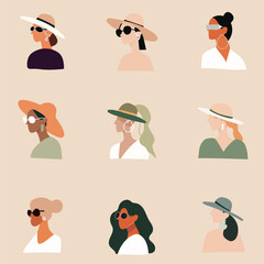 abstract girls illustration of natural colors