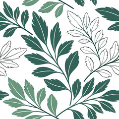 seamless background with leaves