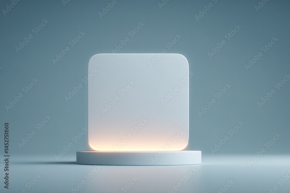 Aufkleber 3d-rendered minimalist podium stands empty with elegant frame above offering ample copy space along 