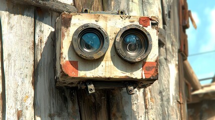 Vintage wooden camera box
