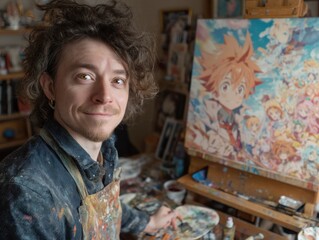 A young 's portrait in a creative home .