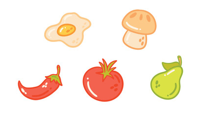 Playful Fresh Food Illustrations – Colorful and Healthy