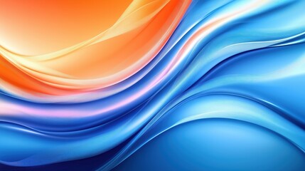 Abstract Blue and Orange Wave Background